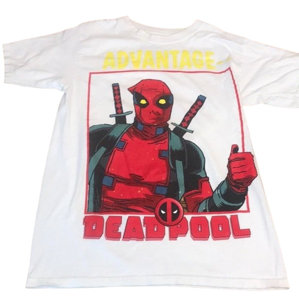 Marvel T-Shirt‎ Women's Deadpool Advantage Graphic Tee White Size S